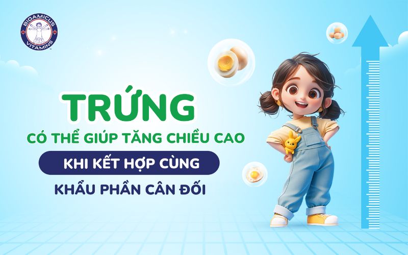 Trứng có thể góp phần tăng chiều cao