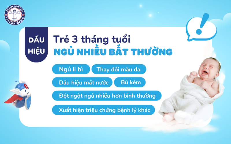 Dấu hiệu trẻ 3 tháng tuổi ngủ nhiều bất thường
