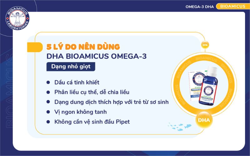 lý do mẹ nên dùng dha bioamicus nhỏ giọt cho trẻ từ sơ sinh