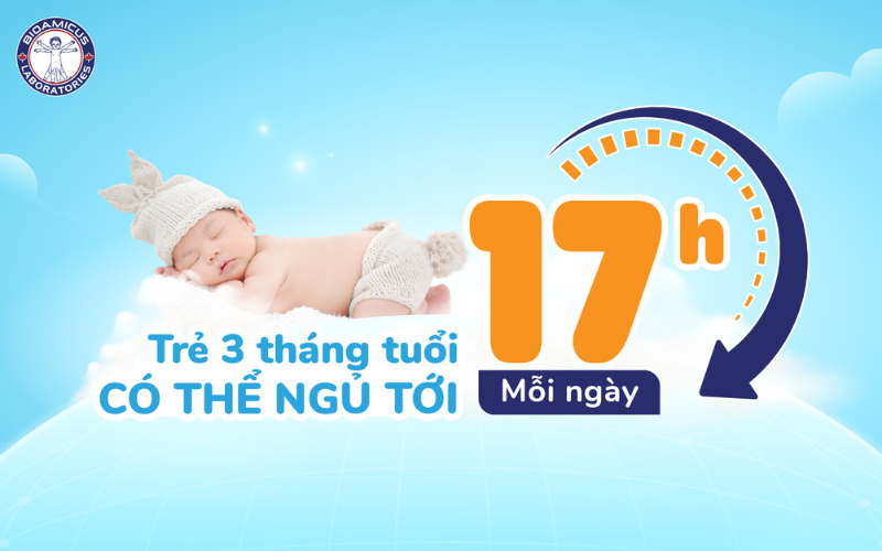 Trẻ 3 tháng tuổi có thể ngủ đến 17h mỗi ngày