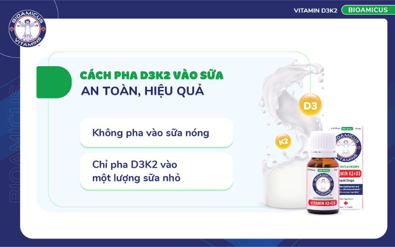 lưu ý khi pha d3k2 vào sữa