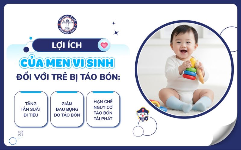 lợi ích của men vi sinh với trẻ bị táo bón-