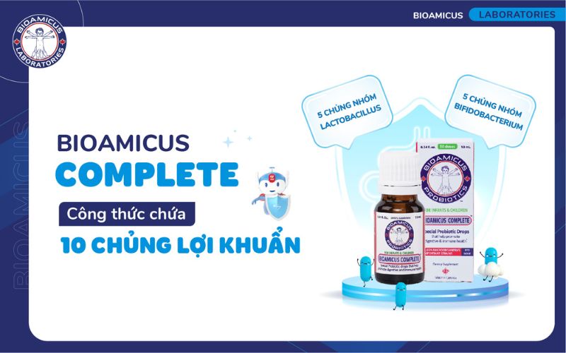 men BioAmicus Complete chứa 10 chủng lợi khuẩn