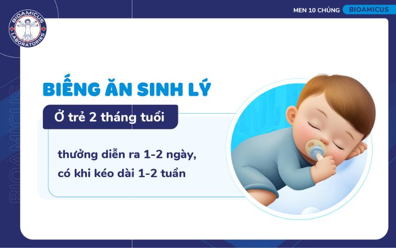 biếng ăn sinh lý ở trẻ 2 tháng thường kéo dài 1-2 ngày