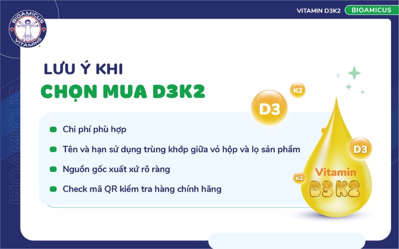 lưu ý khi mua D3K2 cho trẻ