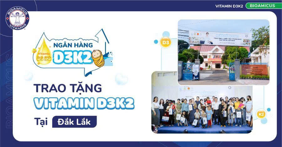 Ngân hàng D3K2 trao tặng vitamin D3K2 cho 700 trẻ em tại Đắk Lắk