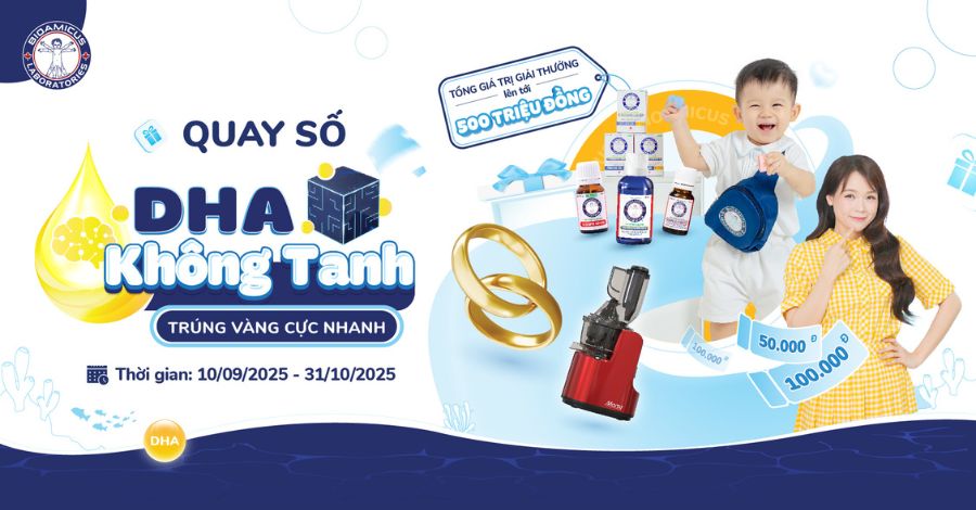 Mua ngay DHA KHÔNG TANH - Quay số TRÚNG VÀNG cực nhanh