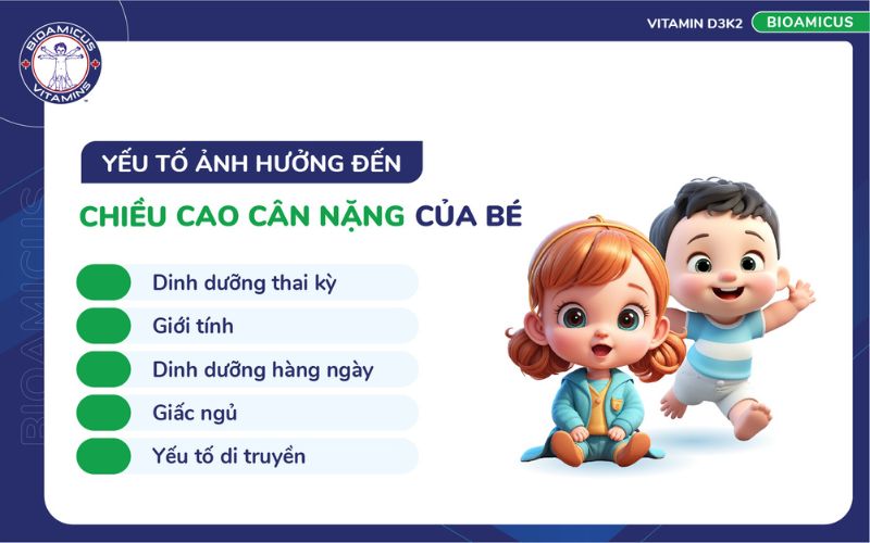 các yếu tố ảnh hưởng đến chiều cao cân nặng của trẻ