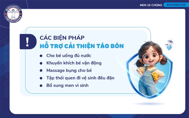 Các biện pháp hỗ trợ cải thiện táo bón