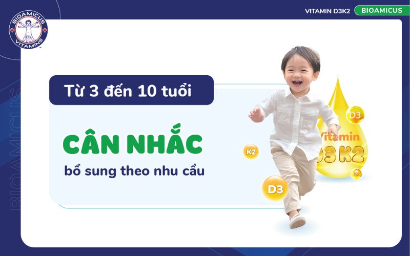Cân nhắc bổ sung D3K2 cho trẻ 3-10 tuổi