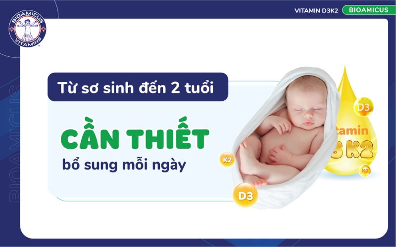 Cần thiết bổ sung D3K2 cho trẻ 0-2 tuổi