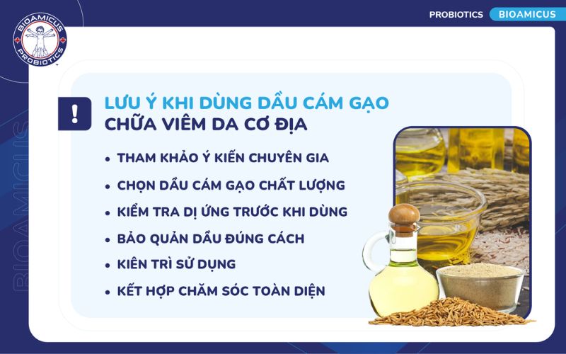 Lưu ý khi dùng dầu cám gạo cho trẻ viêm da cơ địa
