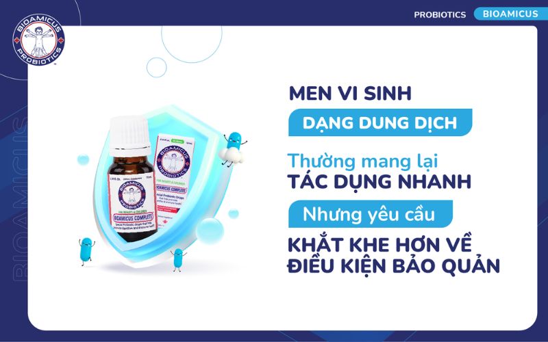 Bảo quản men vi sinh dạng dung dịch