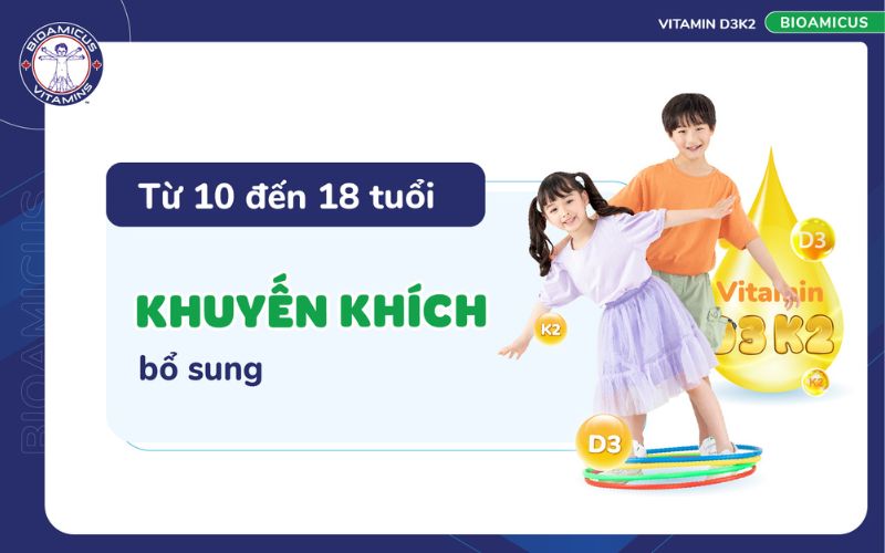 Khuyến khích bổ sung D3K2 cho trẻ 10-18 tuổi