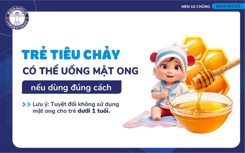 Trẻ ti&ecirc;u chảy c&oacute; thể uống mật ong nếu d&ugrave;ng đ&uacute;ng c&aacute;ch