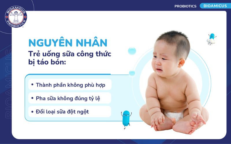 Nguy&ecirc;n nh&acirc;n trẻ uống sữa c&ocirc;ng thức bị t&aacute;o b&oacute;n