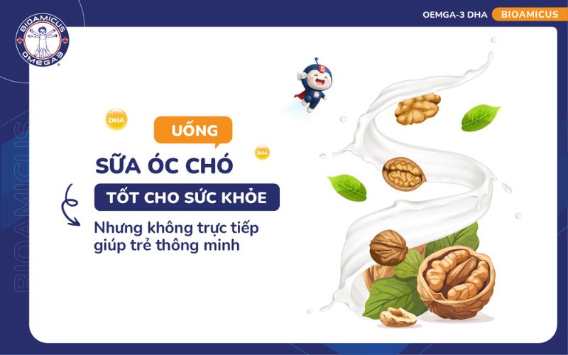 Sữa óc chó không trực tiếp giúp trẻ thông minh