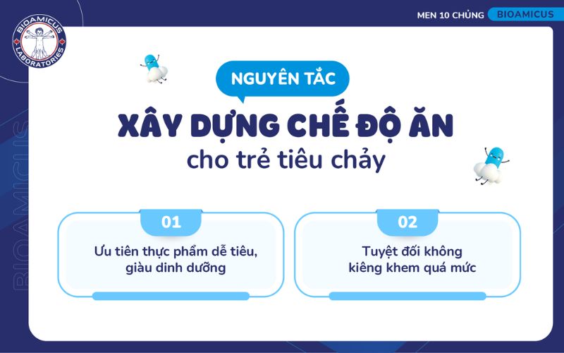 Nguy&ecirc;n tắc x&acirc;y dựng chế độ ăn cho trẻ ti&ecirc;u chảy