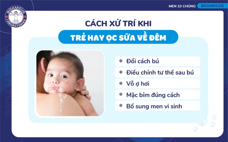 cách xử trí khi trẻ hay ọc sữa về đêm