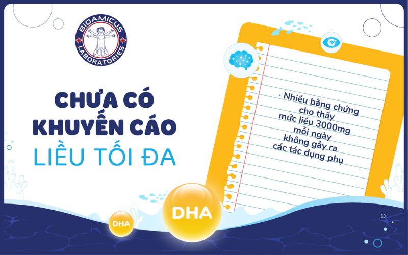 chưa c&oacute; khuyến c&aacute;o liều DHA tối đa