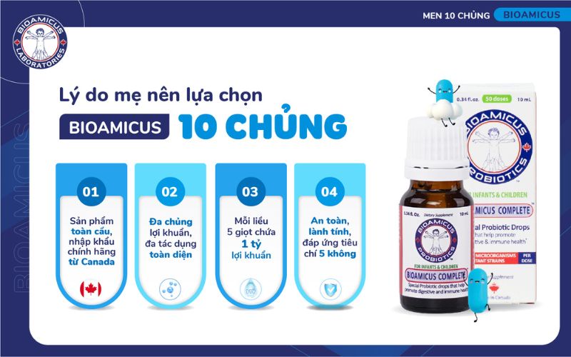 L&yacute; do mẹ n&ecirc;n lựa chọn men vi sinh 10 chủng BioAmicus