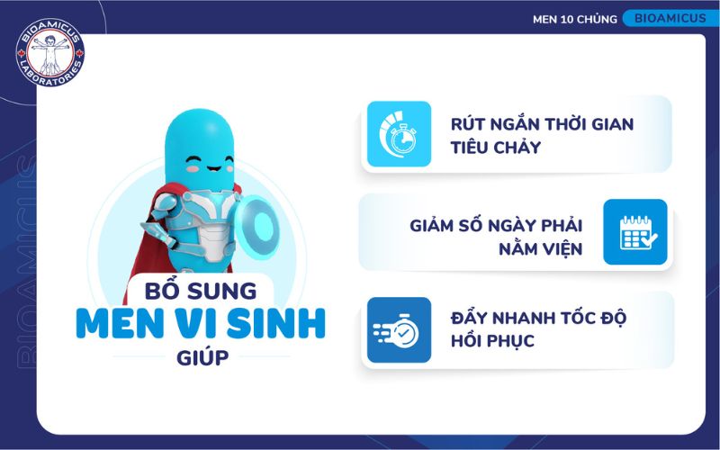 men vi sinh hỗ trợ điều trị tiêu chảy hiệu quả