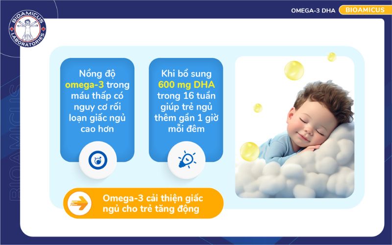 omega-3 cải thiện giấc ngủ cho trẻ tăng động