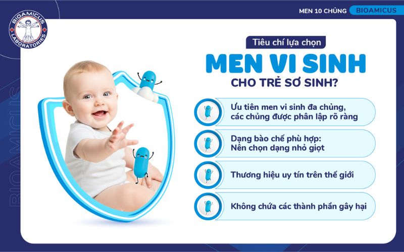 ti&ecirc;u ch&iacute; lựa chọn men vi sinh cho trẻ sơ sinh