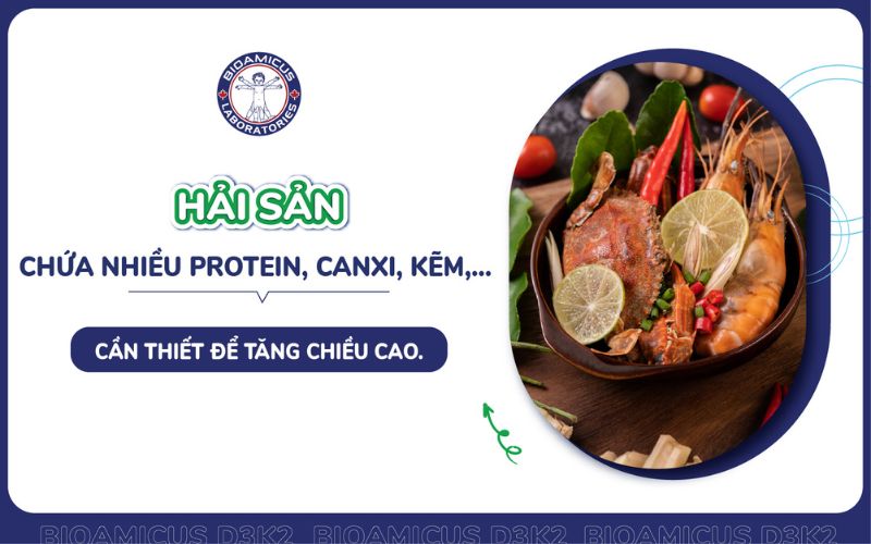 Hải sản gi&agrave;u dưỡng chất tốt cho chiều cao