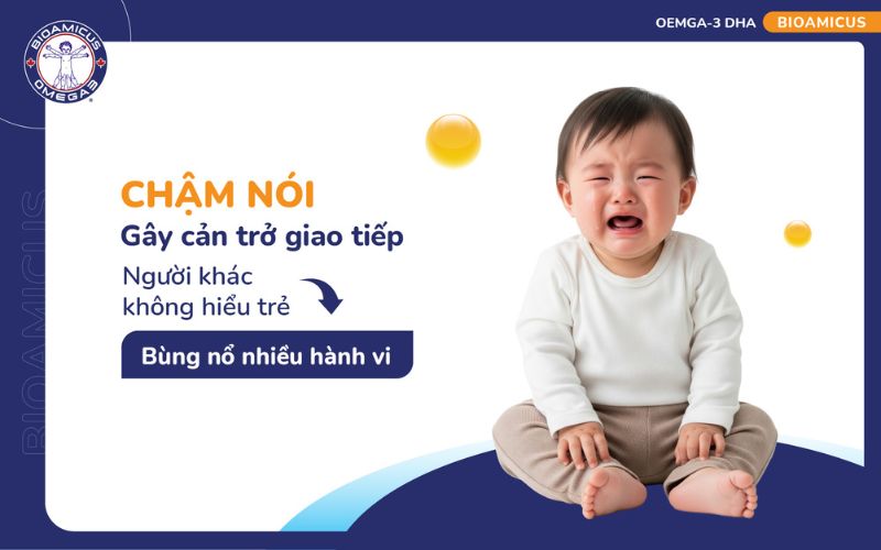 chậm n&oacute;i c&oacute; thể khiến trẻ b&ugrave;ng nổ h&agrave;nh vi