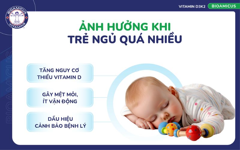 Ảnh hưởng khi trẻ ngủ qu&aacute; nhiều