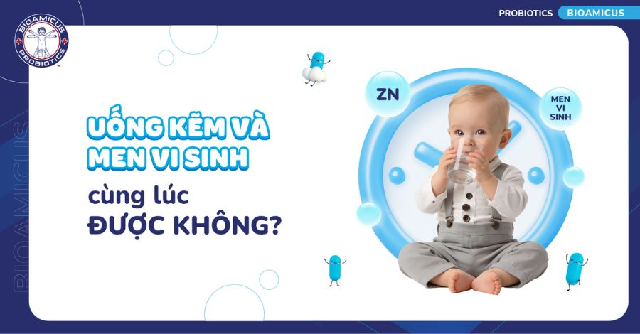 Trẻ uống kẽm và men vi sinh cùng lúc được không?