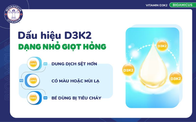 dấu hiệu nhận biết D3K2 dạng nhỏ giọt c&oacute; thể bị hỏng