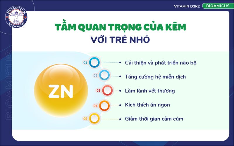 tầm quan trọng của kẽm với trẻ nhỏ