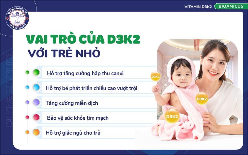 vai trò của d3k2 với trẻ nhỏ