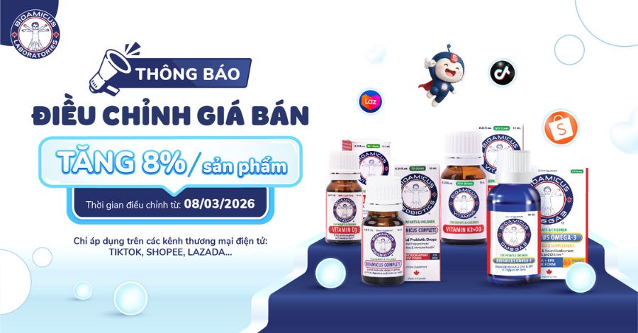 BIOAMICUS THÔNG BÁO ĐIỀU CHỈNH GIÁ BÁN TRÊN SÀN THƯƠNG MẠI ĐIỆN TỬ