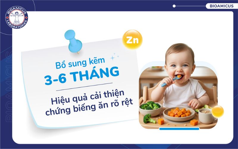 bổ sung kẽm 3-6 tháng cải thiện biếng ăn rõ rệt