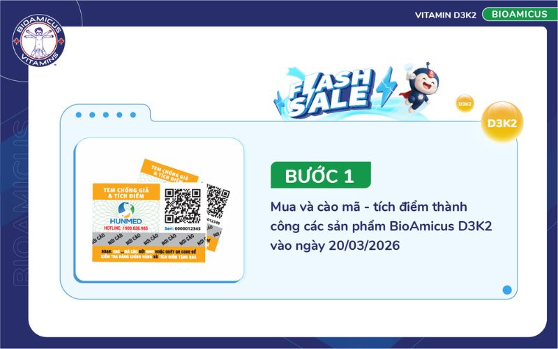 Bước 1 Săn Flash Sale D3K2 BioAmicus