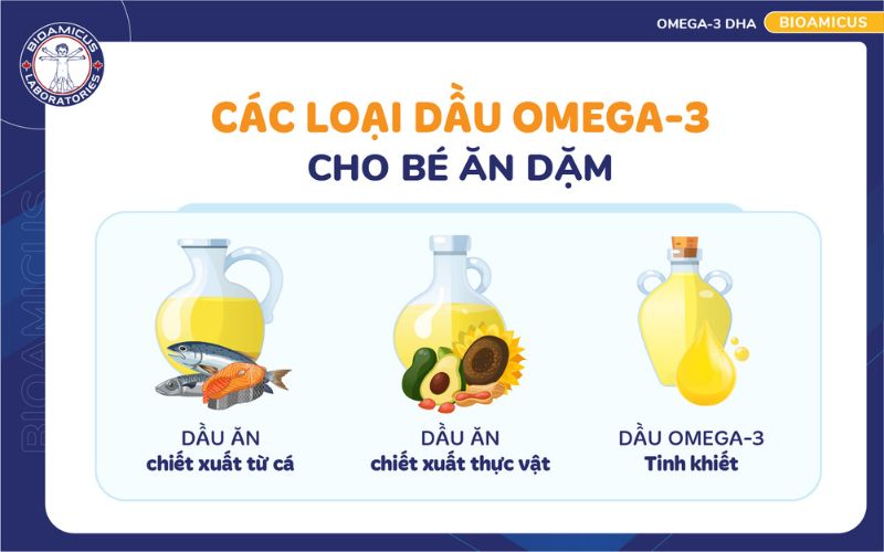 C&aacute;c loại dầu omega-3 cho b&eacute; ăn dặm