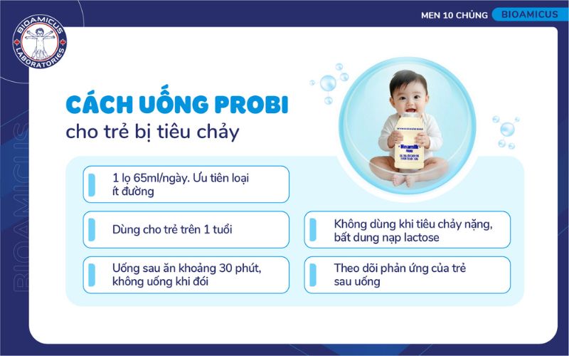 cách uống probi cho trẻ tiêu chảy