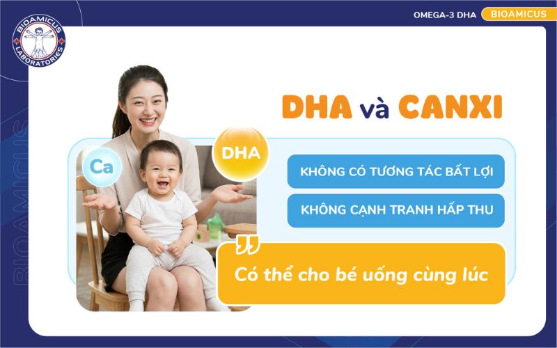 c&oacute; thể cho b&eacute; uống dha v&agrave; canxi c&ugrave;ng l&uacute;c