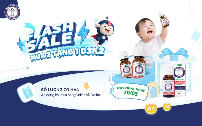 Flash Sale mua 2 tặng 1 D3K2