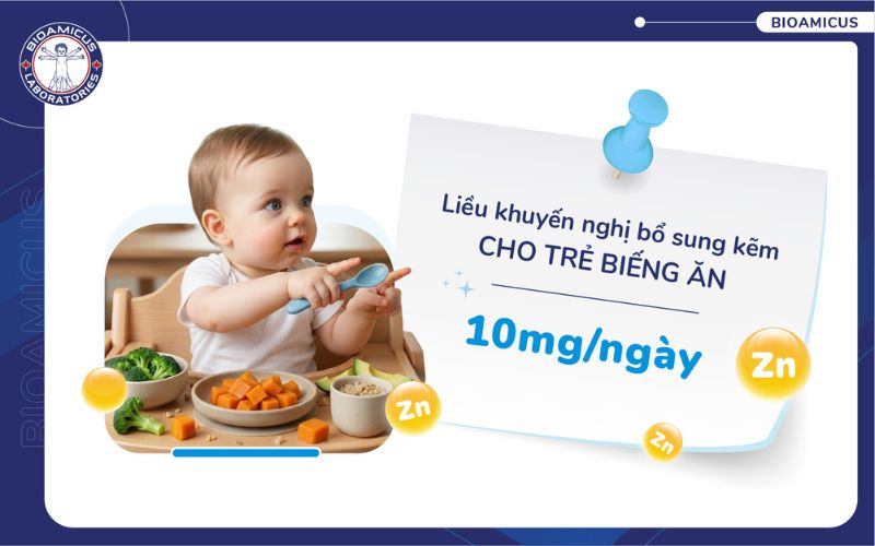 liều kẽm cho trẻ biếng ăn