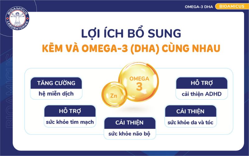 lợi &iacute;ch khi bổ sung kẽm v&agrave; dha c&ugrave;ng nhau