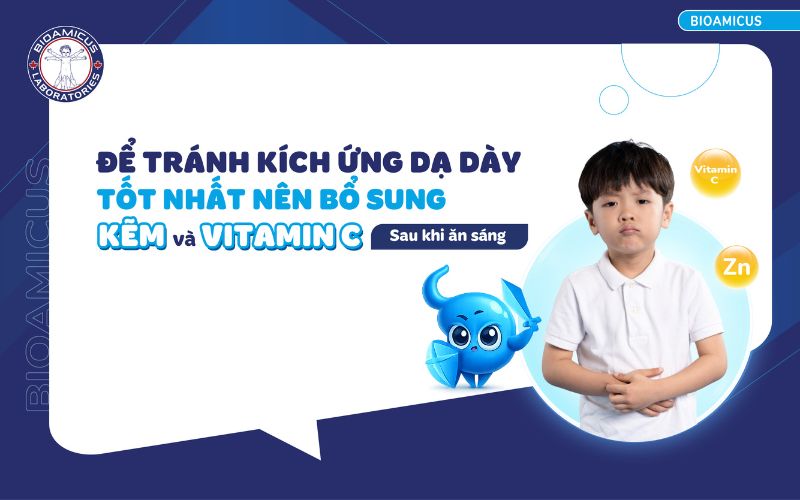 n&ecirc;n uống kẽm v&agrave; vitamin C sau khi ăn s&aacute;ng