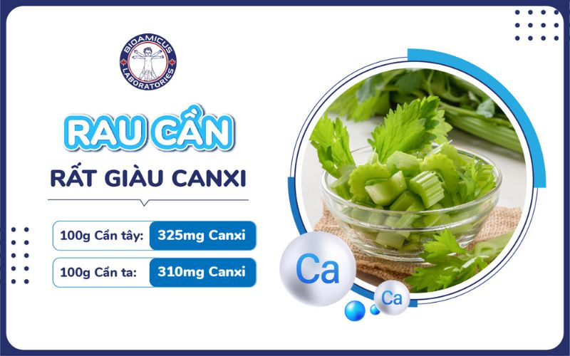 Rau cần gi&agrave;u canxi