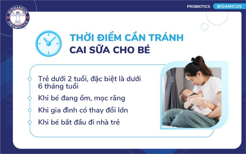 Thời điểm cần tr&aacute;nh cai sữa