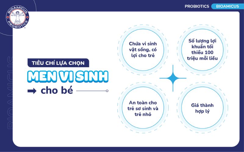 tiêu chí lựa chọn men vi sinh cho bé