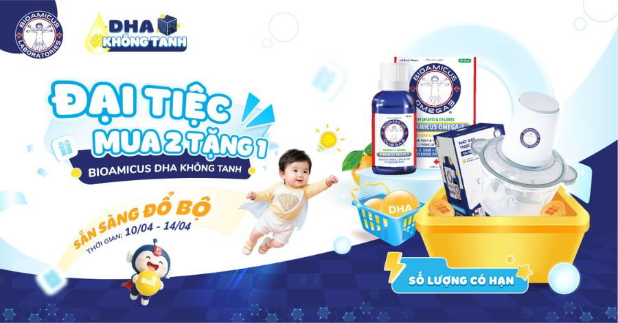 Đại tiệc Mua 2 Tặng 1 BioAmicus DHA không tanh (10-14/04/2026)