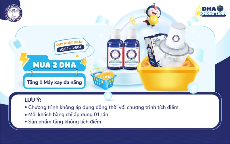 Mua 2 DHA tặng 1 M&aacute;y xay